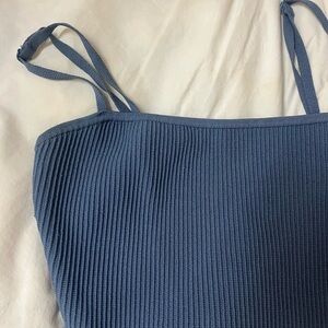 Aritzia Blue Ribbed Tank Top